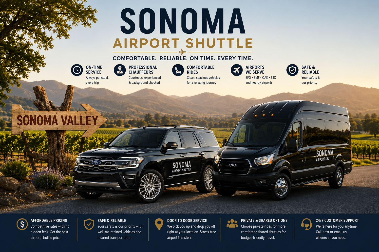 Sonoma Airport Shuttle Service